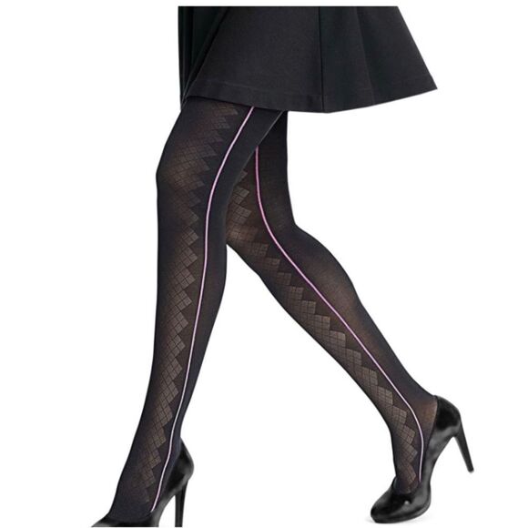 Hanes Silk Reflections Women's Hanes Diamond Panel Tights size M - Picture 1 of 4